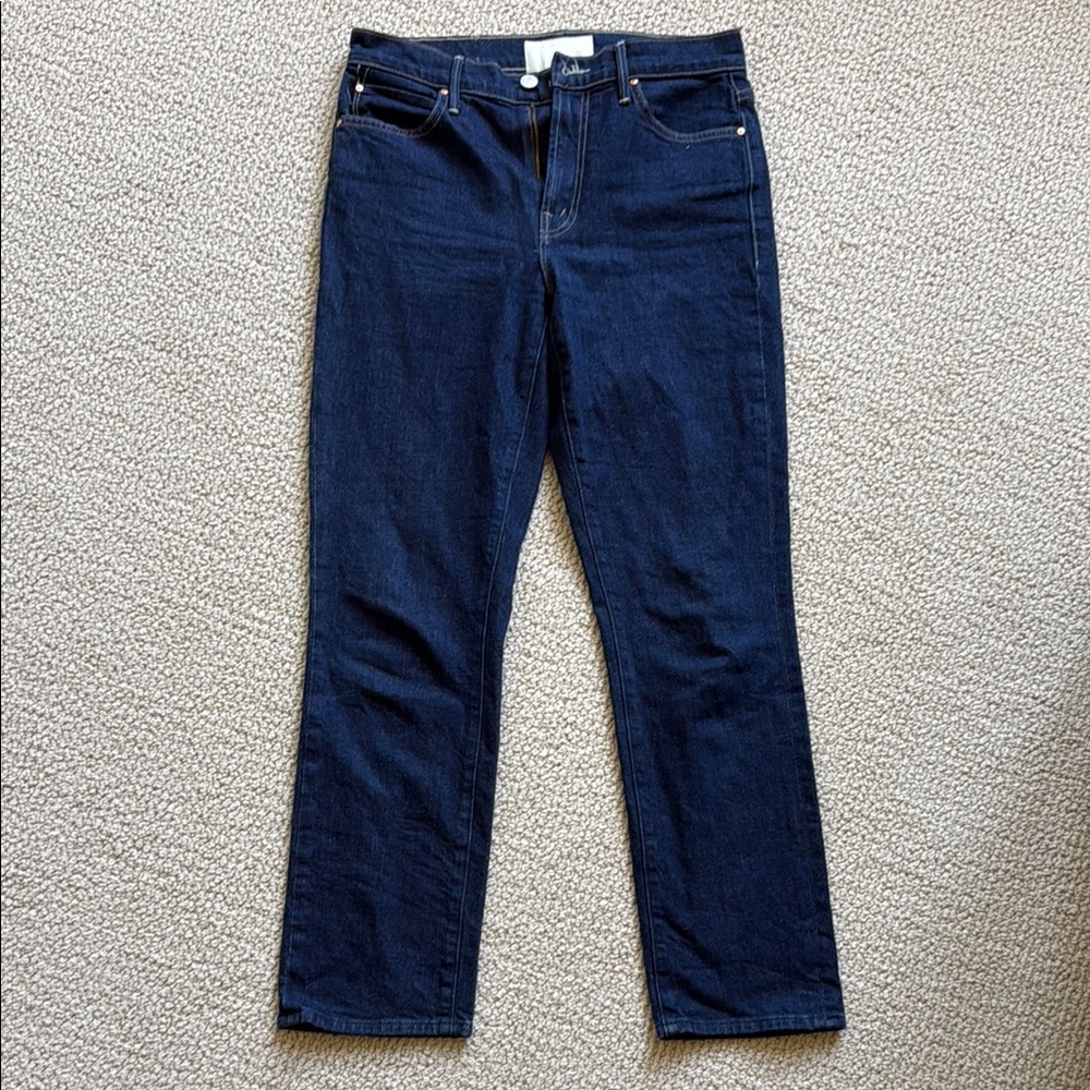 MOTHER Dark Blue Ankle & Cropped Jeans